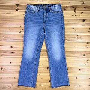 Talbots Jeans Womens 4 Demi Bootcut Crop Light Wash Mid Rise Denim Blue Jeans